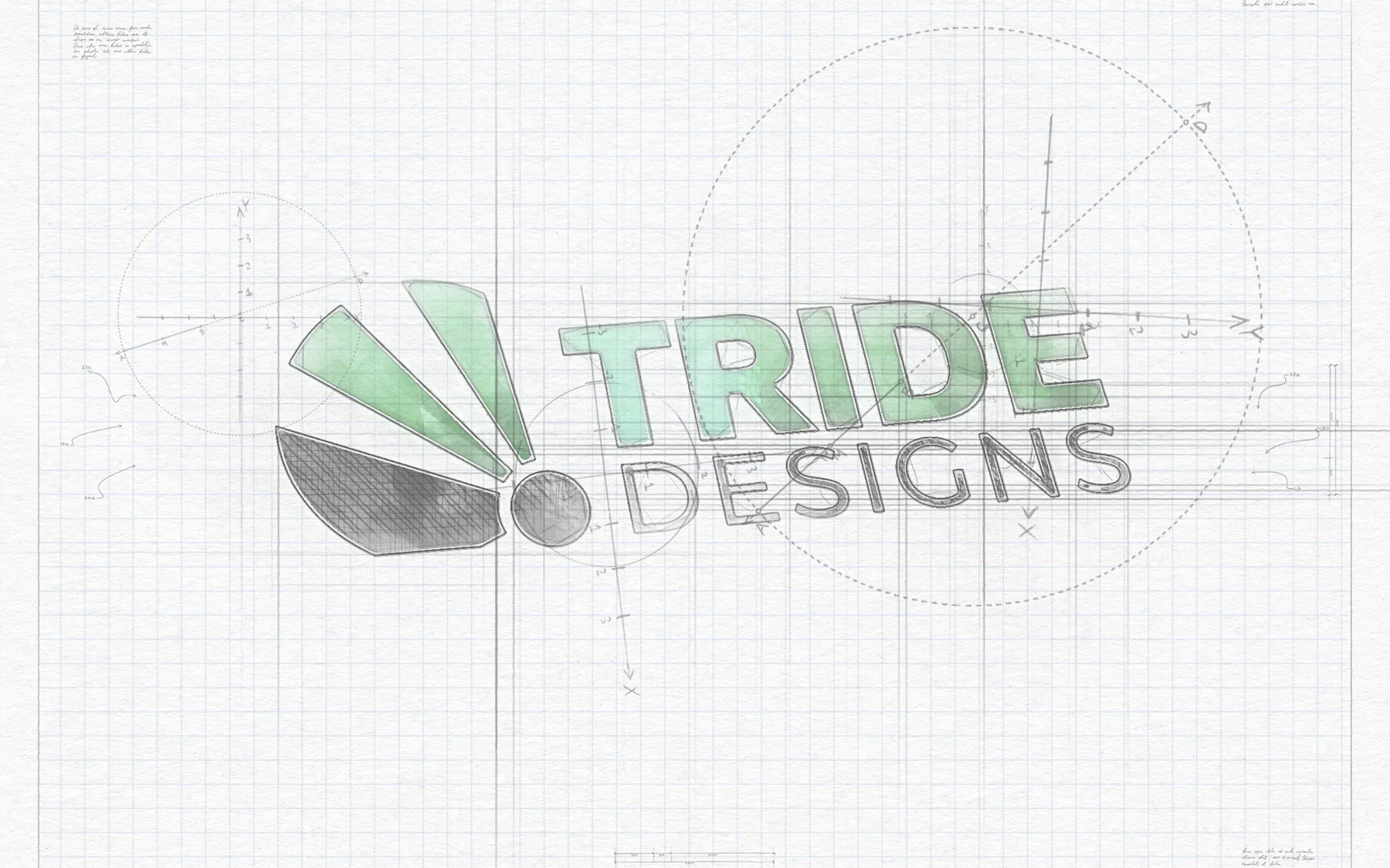 Tride Designs logo concept sketch