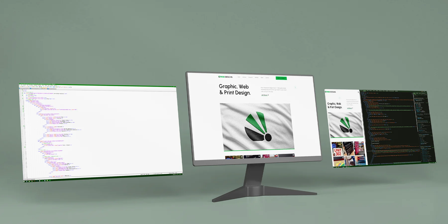 Custom website design by Tride Designs